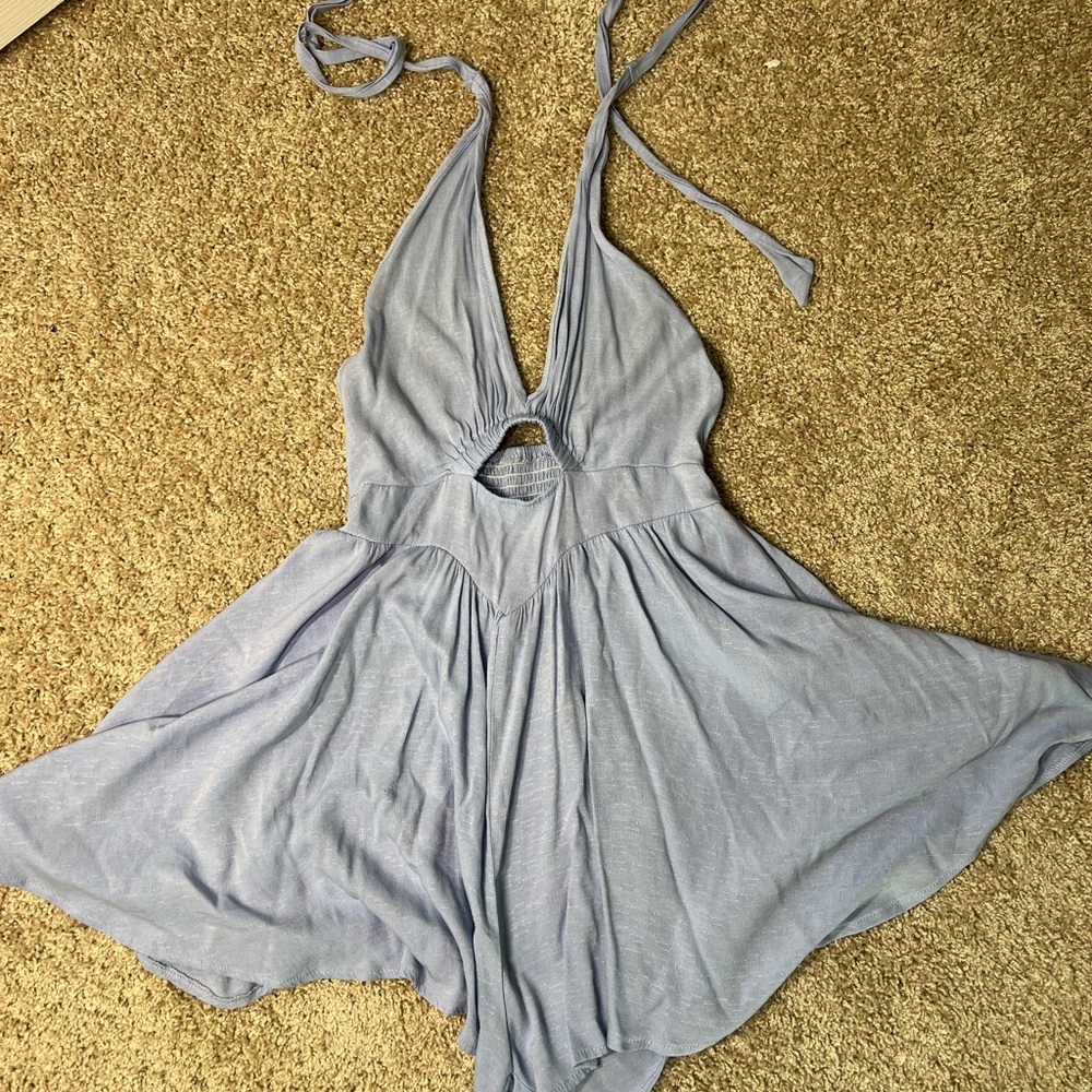 SHEIN Light Blue Halter Chemise
